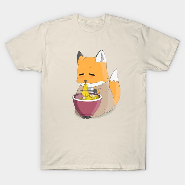 Fox and ramen T-Shirt by BizZo